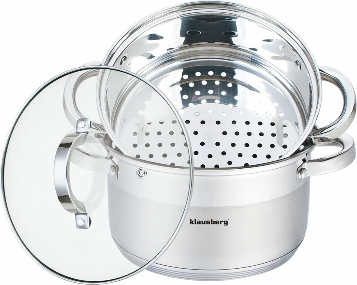 Tenxhere për avull Klausberg KB-7138 20 cm 3.1 L inoks, çelik (set 3 copë)