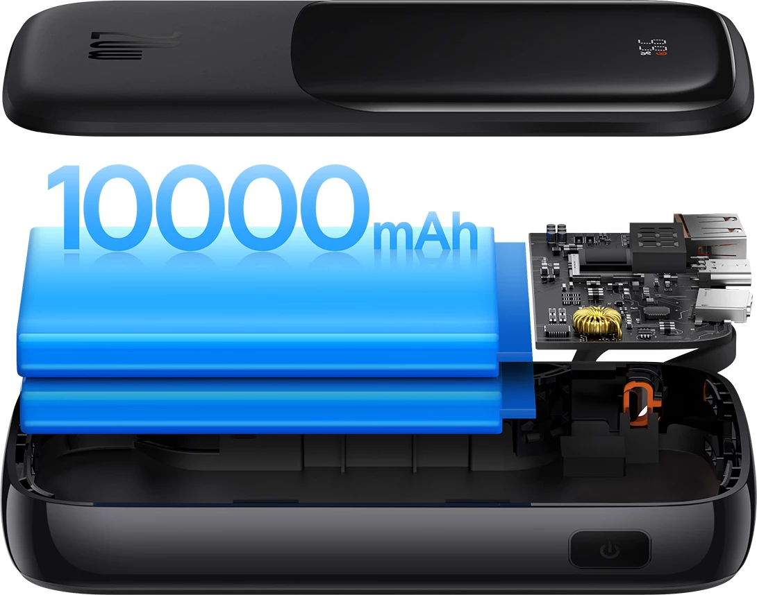 Powerbank Baseus Qpow Pro Overseas Edition 10000mAh, 20W, me kabllo USB-C, e zezë