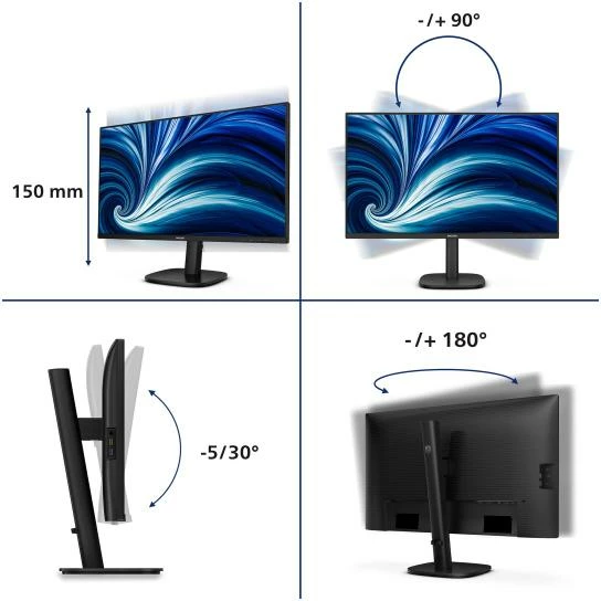 Monitor, Philips, 27B2N3500J/00, 27", Quad HD, 120Hz, SmartErgoBase, e zezë