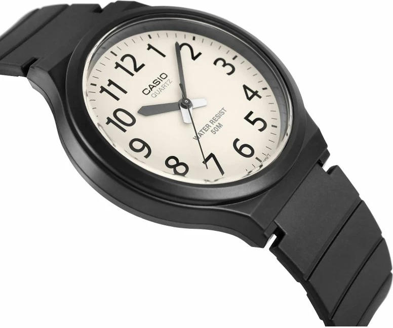 Orë dore për meshkuj Casio, e zezë