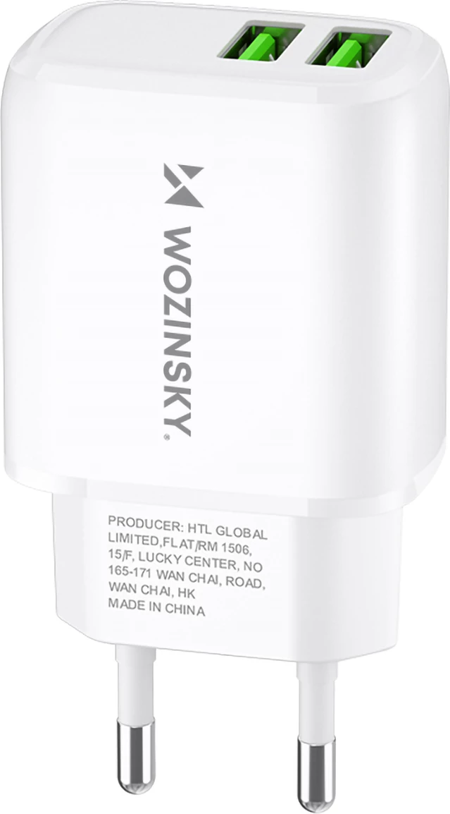 Karikues muri Wozinsky CUWCW, 2 x USB-A, 2.4A, i bardhë