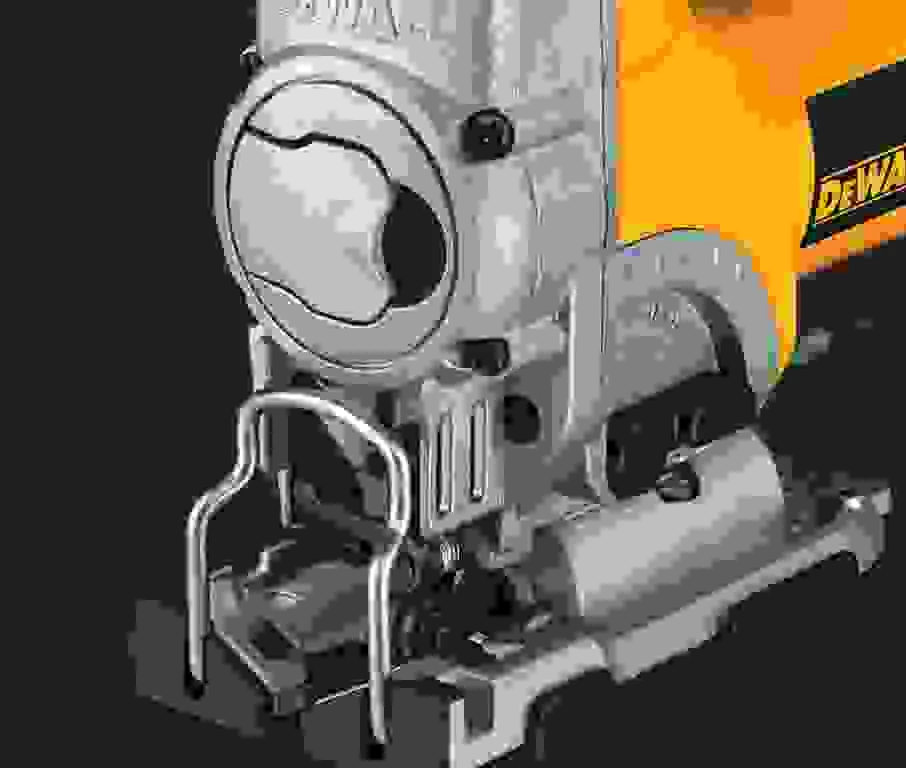 Sharrë xhigso DeWalt DW331K 701 W, me valixhe, e verdhë/zezë