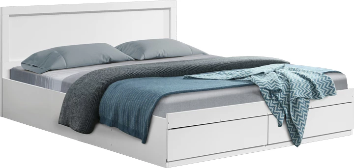 Krevat Olympus me sirtarë, ngjyrë e bardhë, 150x200cm