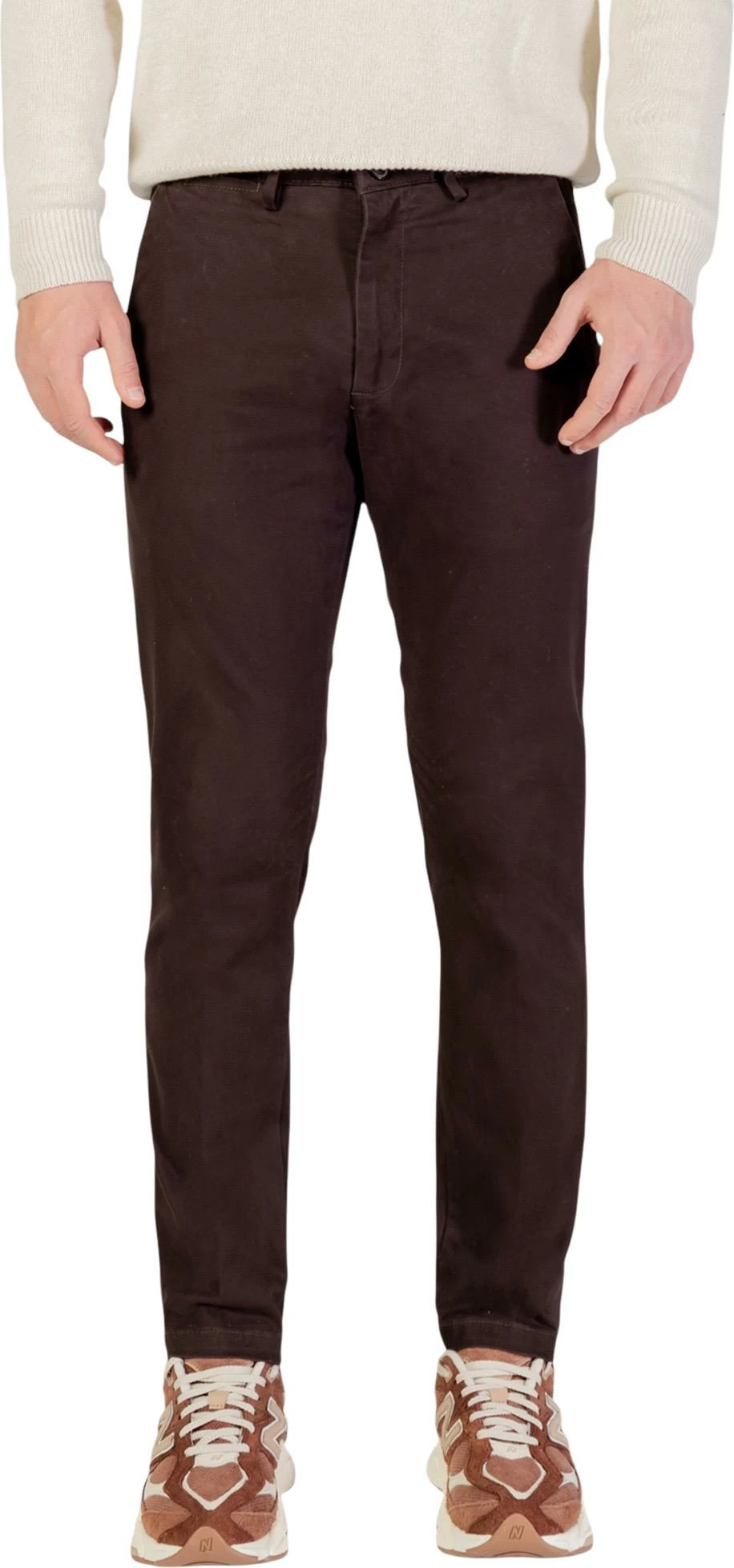 Pantallona chino për meshkuj Borghese 5WPA01 07CO126M, kafe të errëta