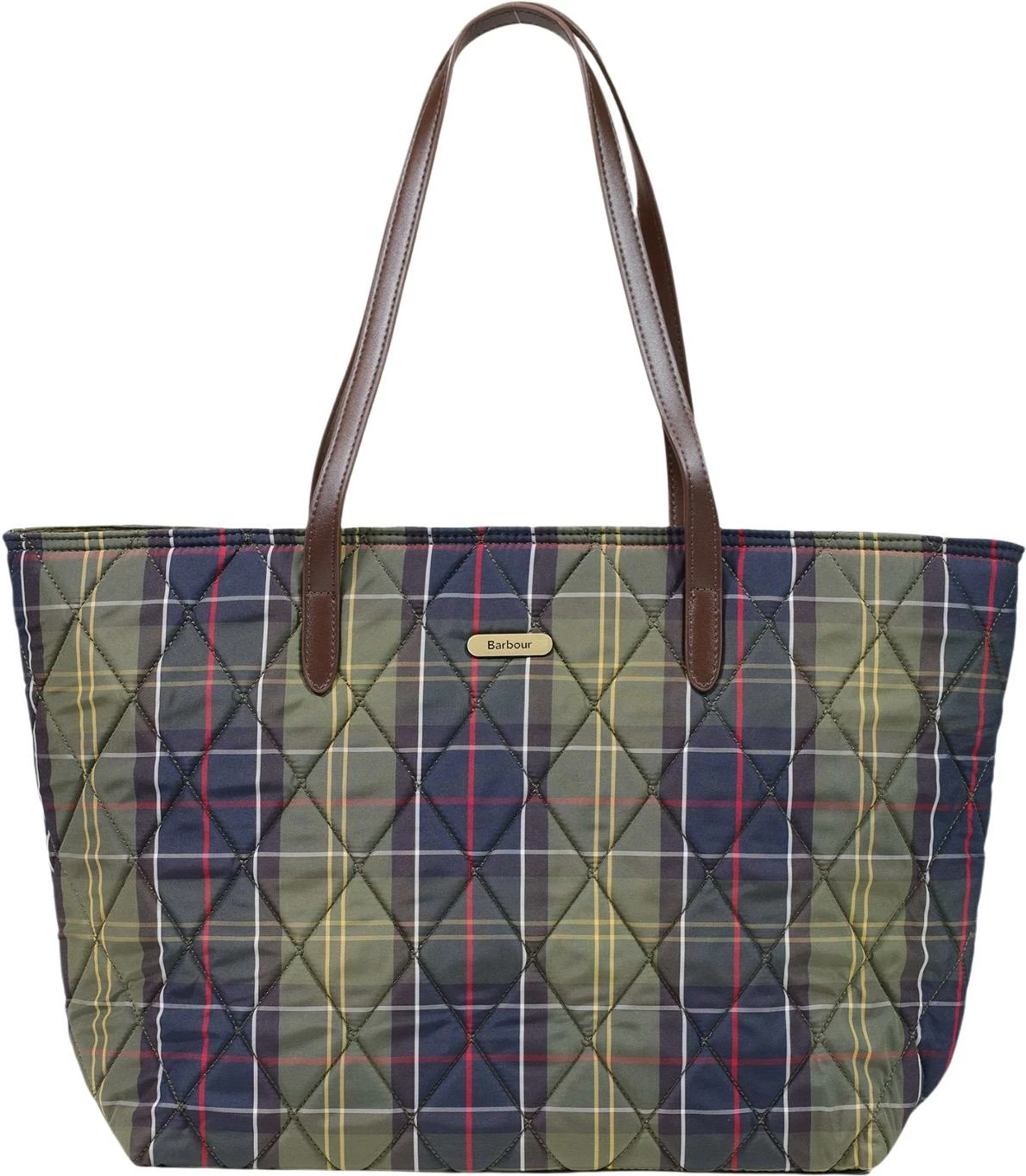 Çantë shopper për femra Barbour Wetherham Quilted Tartan 262MLBA0344, e gjelbër