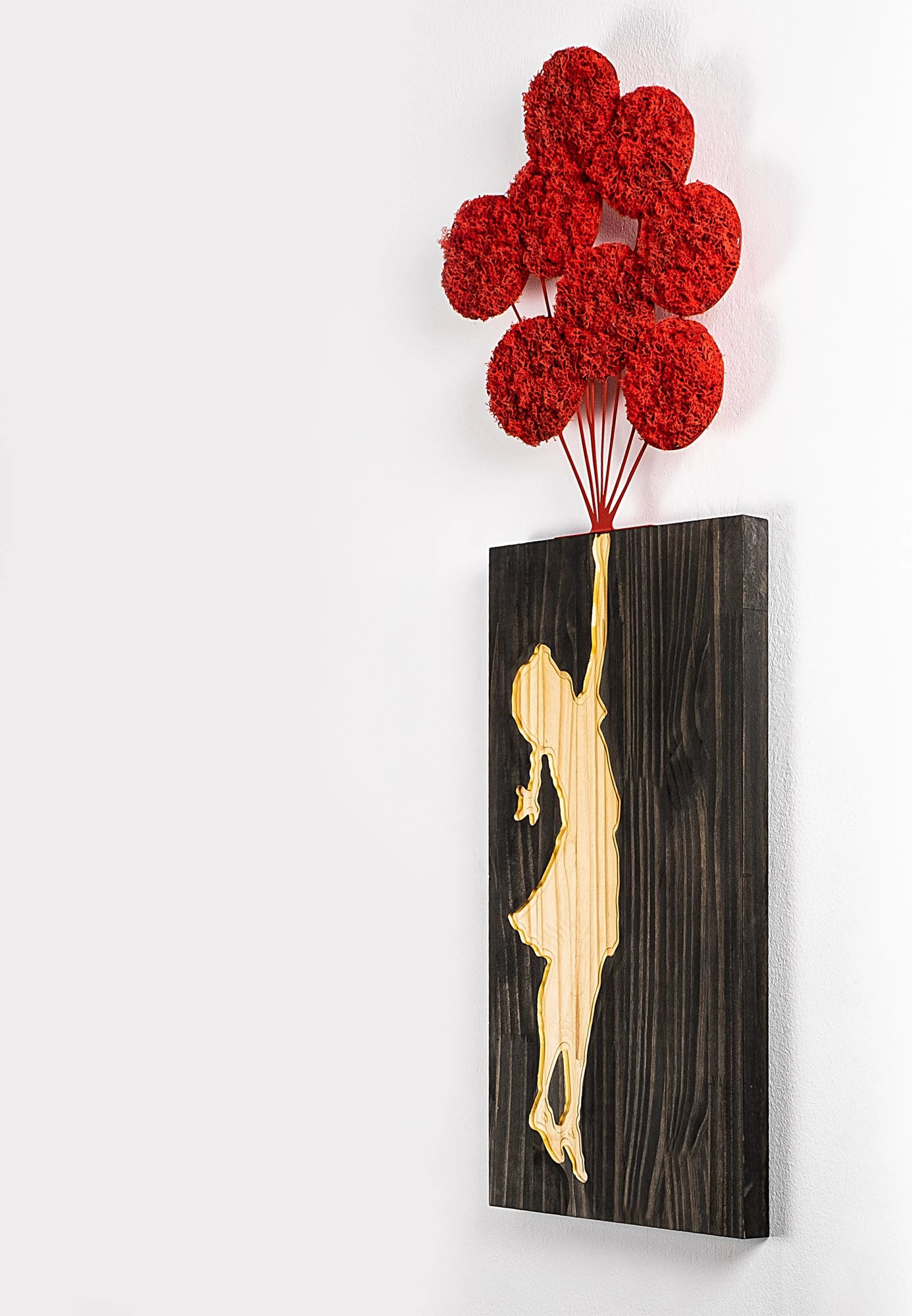 Aksesor dekorativ prej druri për mur, Wallity Banksy, 34x99cm