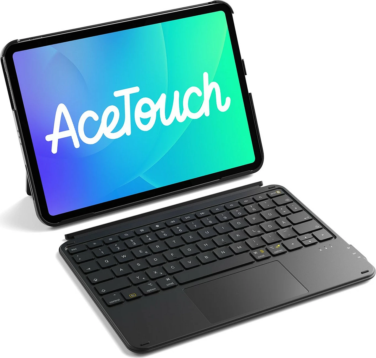 Mbështjellës folio me tastierë inateck për iPad 11", QWERTZ, Bluetooth 5.3, grafit/zi