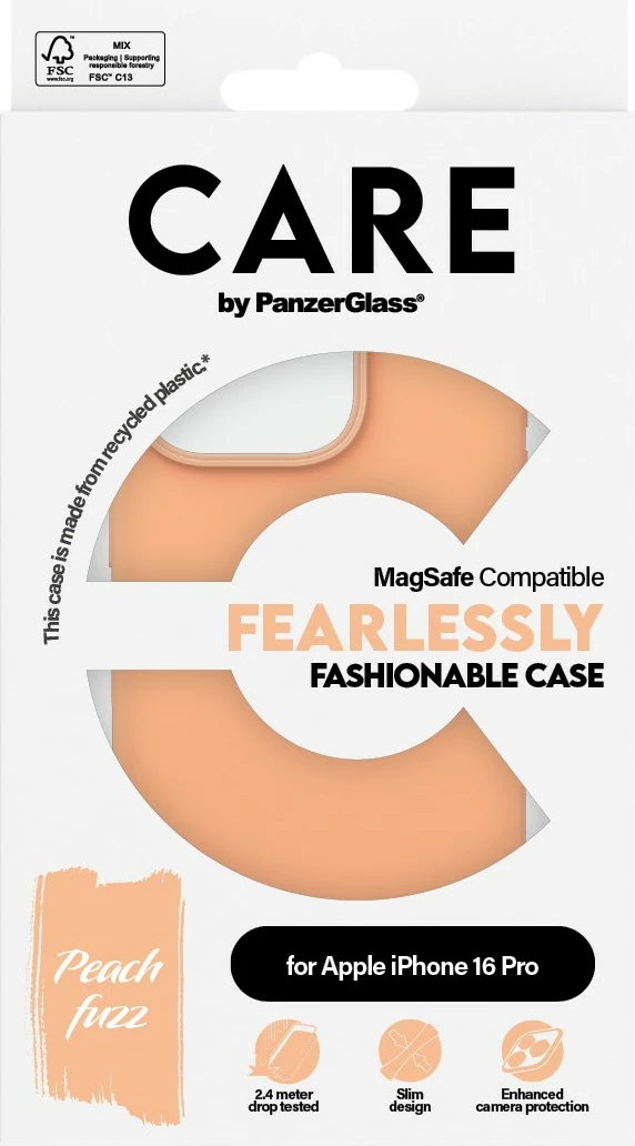 Mbështjellës PanzerGlass CARE Case Fashion MagSAFE për iPhone 16 Pro, rozë