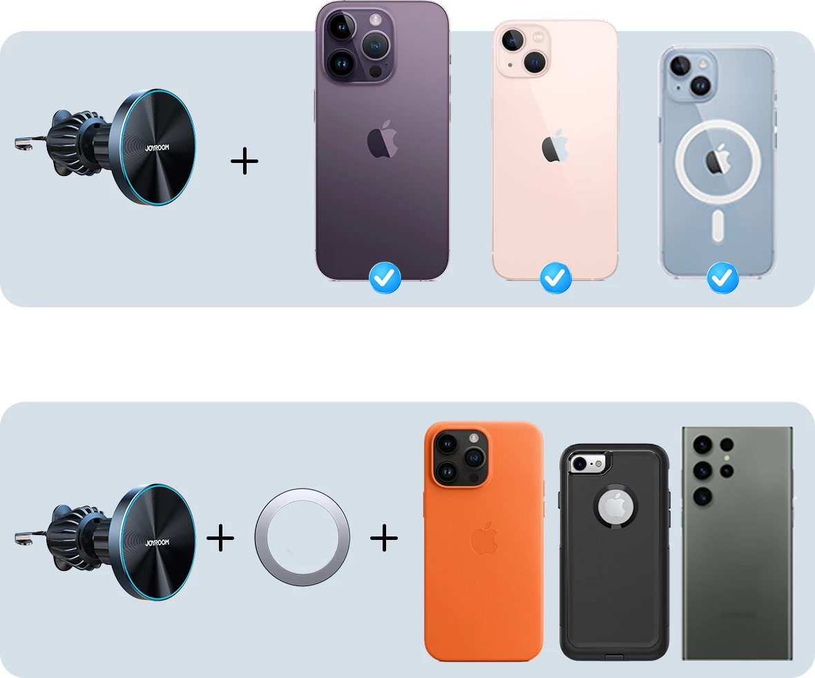 Mbajtës magnetik për veturë Joyroom JR-ZS240 Pro me karikues wireless 15W, i zi