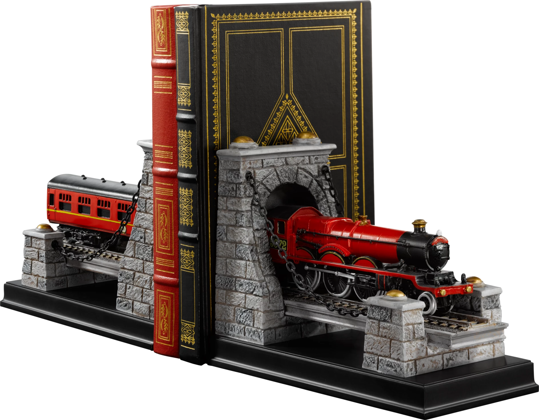 Mbajtëse librash Noble Collection Harry Potter Hogwarts Express 19 cm, set 2 copë, kuqe/gri