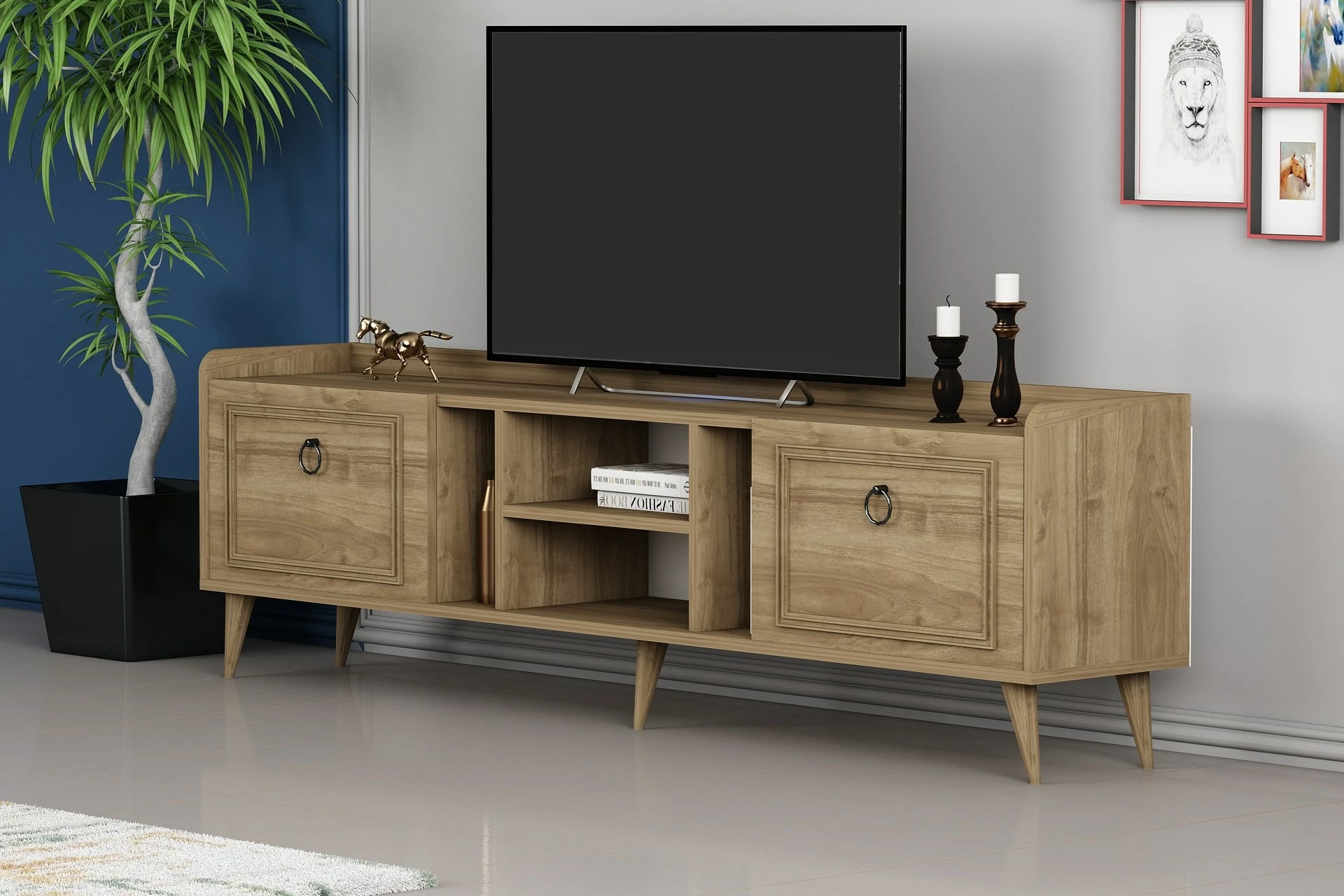 Komodë TV Hanah Home, Rudy v2, ngjyrë arre