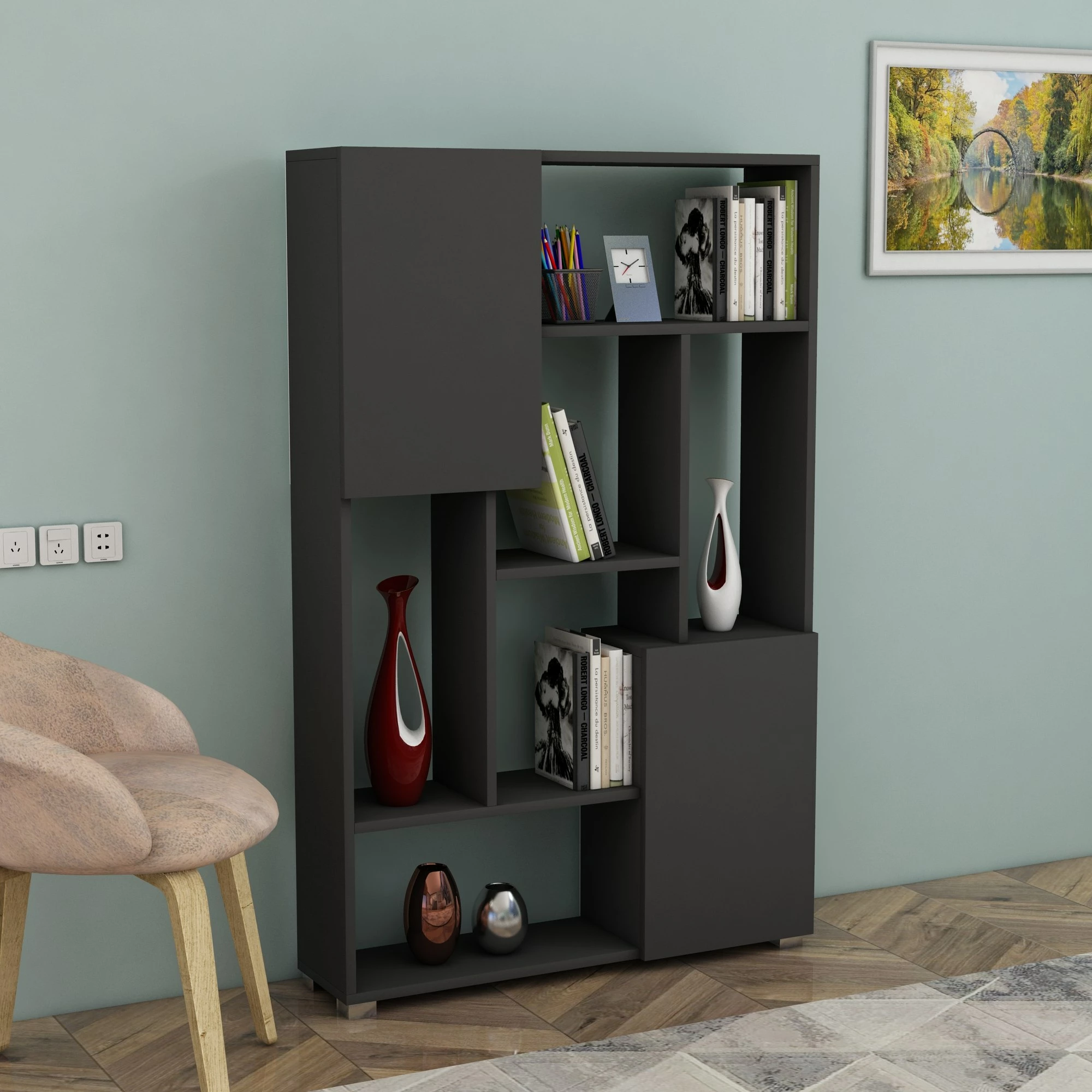Raft librash Hanah Home, De More, antracit
