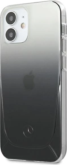 Mbështjellës Mercedes Transparent Line për iPhone 12 mini 5.4", hardcase TPU/PC, i zi