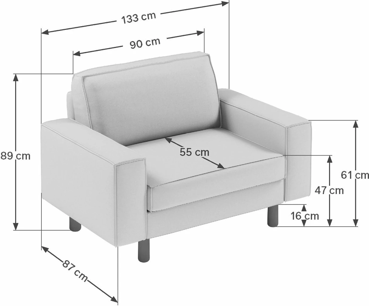 Karrige e madhe një vendëshe, ngjyrë mustardë, këmbë druri arre, Atelier del Sofa Sparrow Loveseat