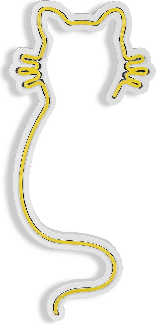 Dekor dritash LED plastike, formë mace, ngjyrë e verdhë - 7