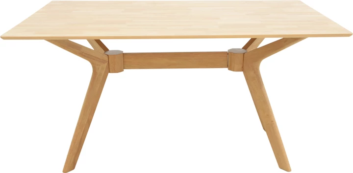 Tavolinë ngrënieje Raffles, dru natyral rubberwood dhe MDF, 150x90x76cm