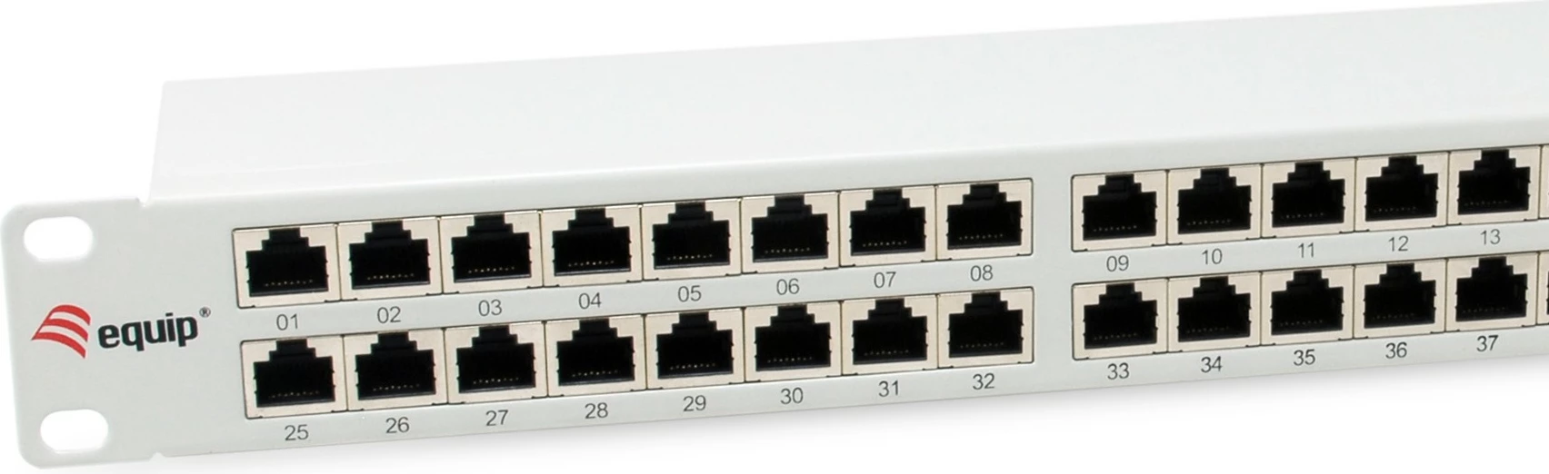 Patch panel Equip 326526, 48 porta, Cat6a, 10GBase-T, 1U, metalik, hiri