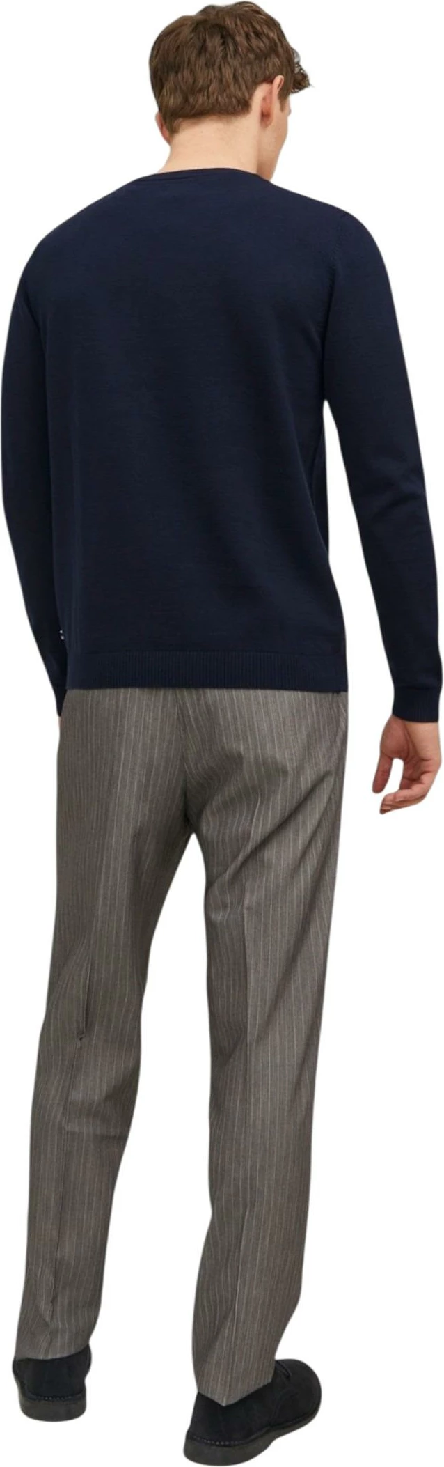 Xhemper për meshkuj Jack & Jones JJEBASIC Knit V-Neck NOOS, kaltër i errët [Madhësia: L]