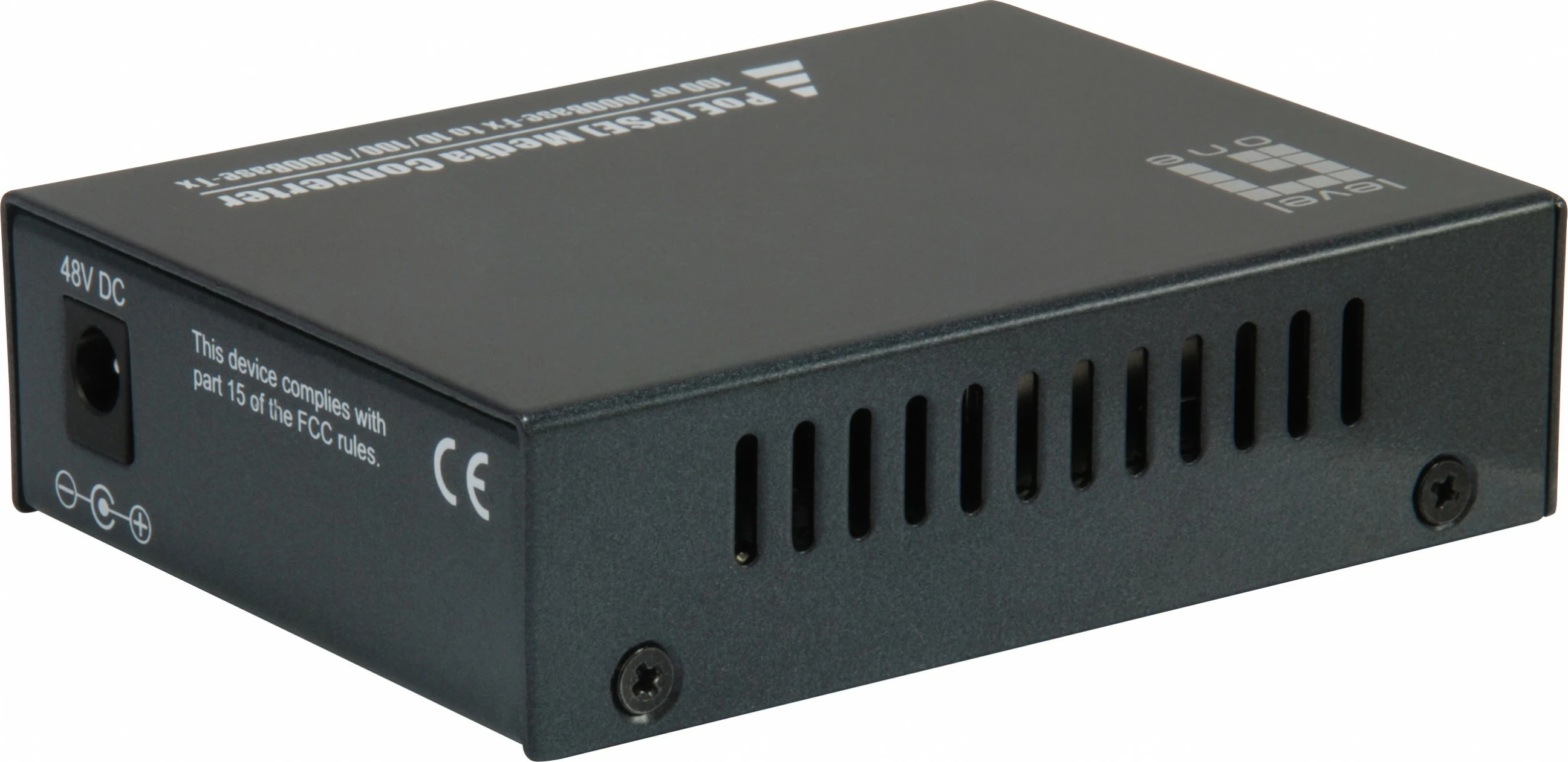 Konvertues media Level One GVT-2012, 10/100/1000T në 1000SX PoE, SFP, i zi