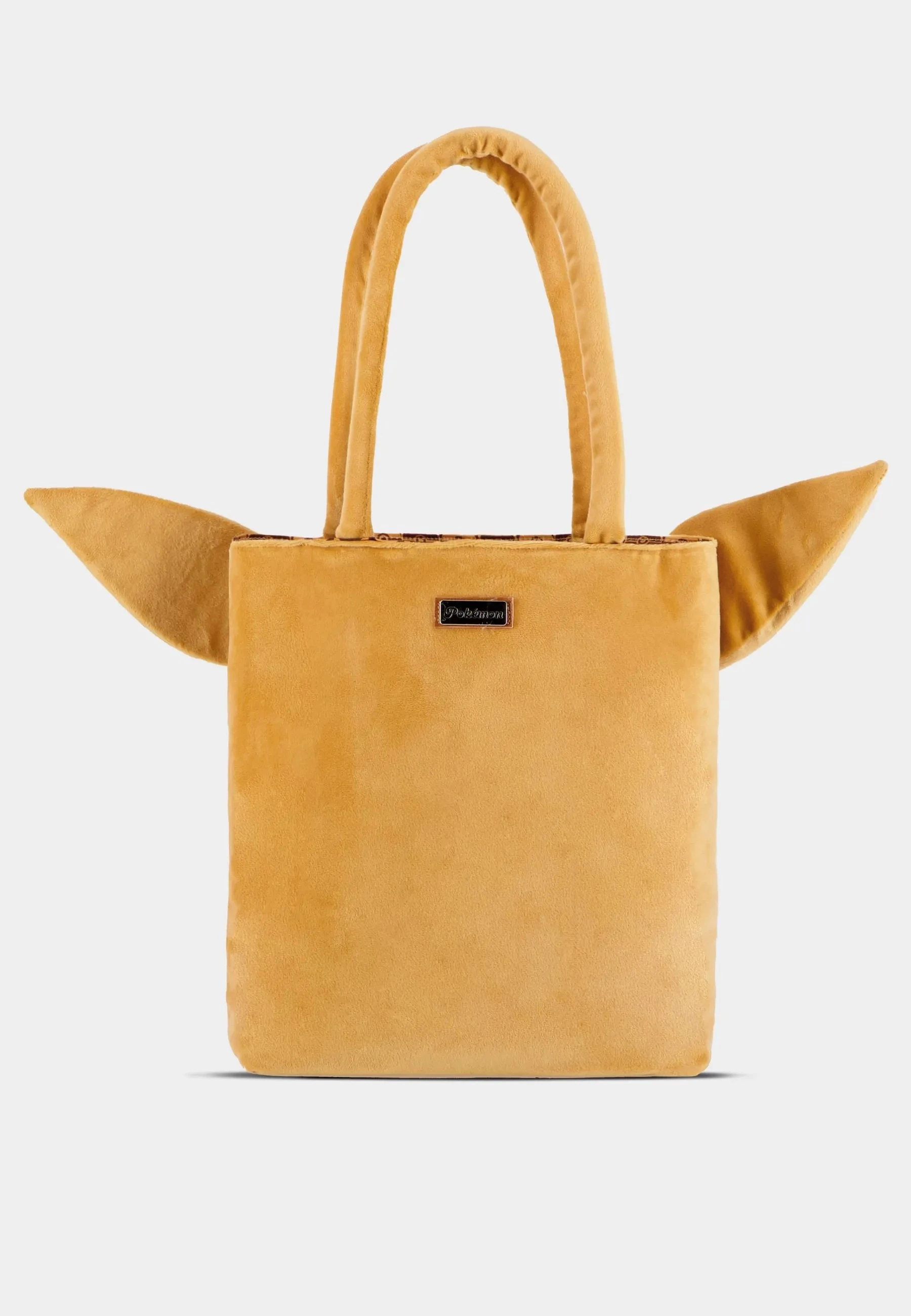Çantë tote Difuzed Pokémon Eevee, embroidery premium, veshë 3D plush, ndarje të brendshme, bezh