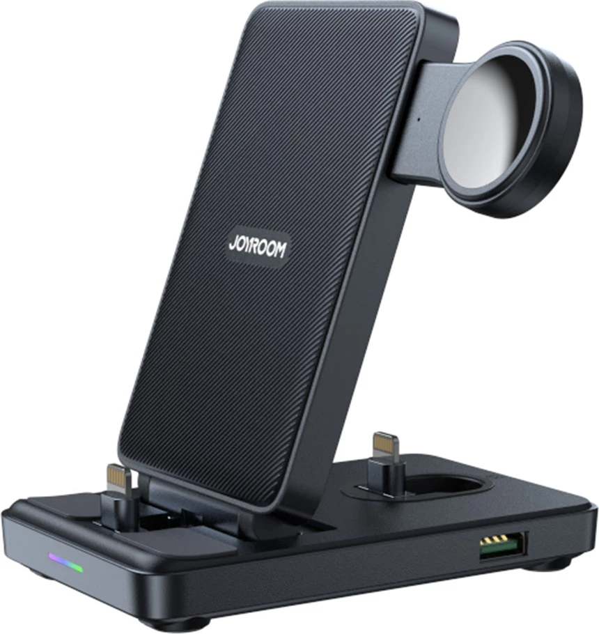 Stacion karikimi 4-në-1 Joyroom JR-WQS02 për iPhone, AirPods, Apple Watch, i palosshëm, i zi