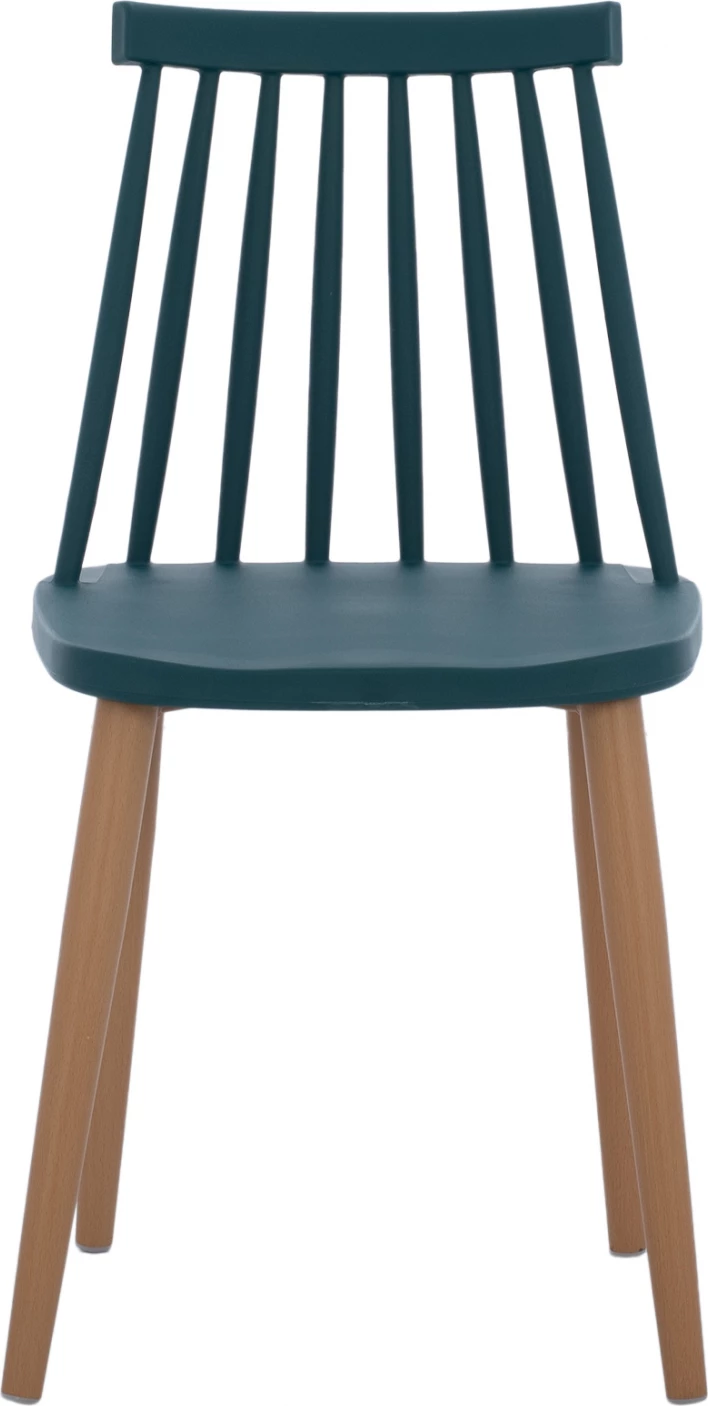 Karrige ngrënieje Vanessa blu me këmbë metalike 43x41x82,5 cm., set prej 4 copë