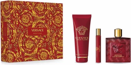 Set Versace Eros Flame, EDT 100ml + Sg 150ml+ Ts 10ml