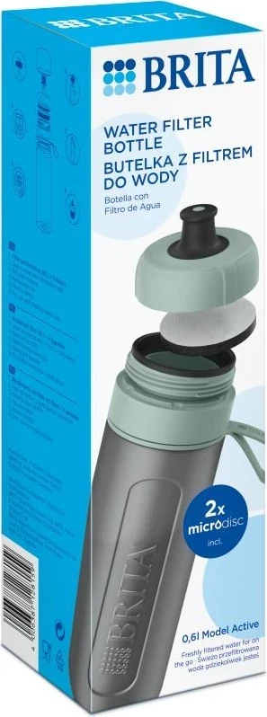 Shishe filtruese BRITA Active e gjelbër, 2 disqe filtruese