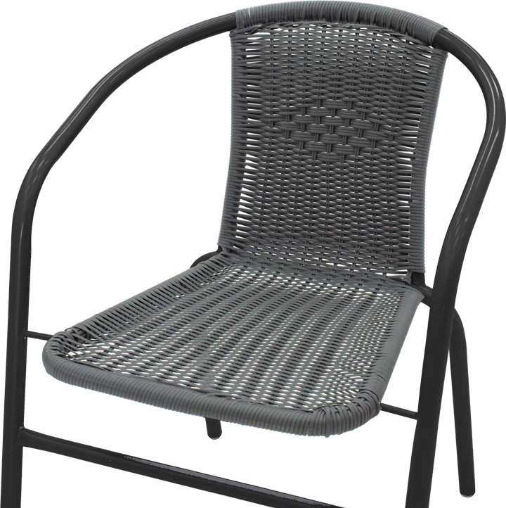 Karrige Obbi, metal i zi, ngjyrë gri, 54x56x73cm