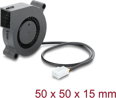 Ventilator radial DeLOCK 50x50x15mm, 12V DC, 3-Pin, i zi