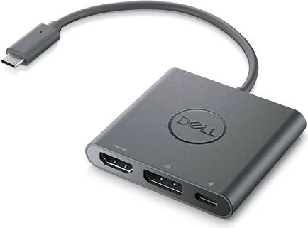 Adapter video Dell USB-C në DisplayPort/HDMI + PPT, gri