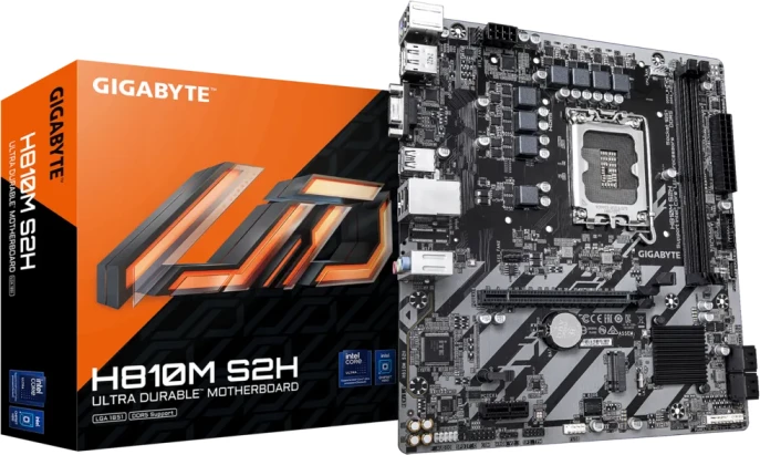 Pllakë amë GIGABYTE H810M S2H, mATX, LGA1851, DDR5, HDMI/DP, USB 3.2 Gen1