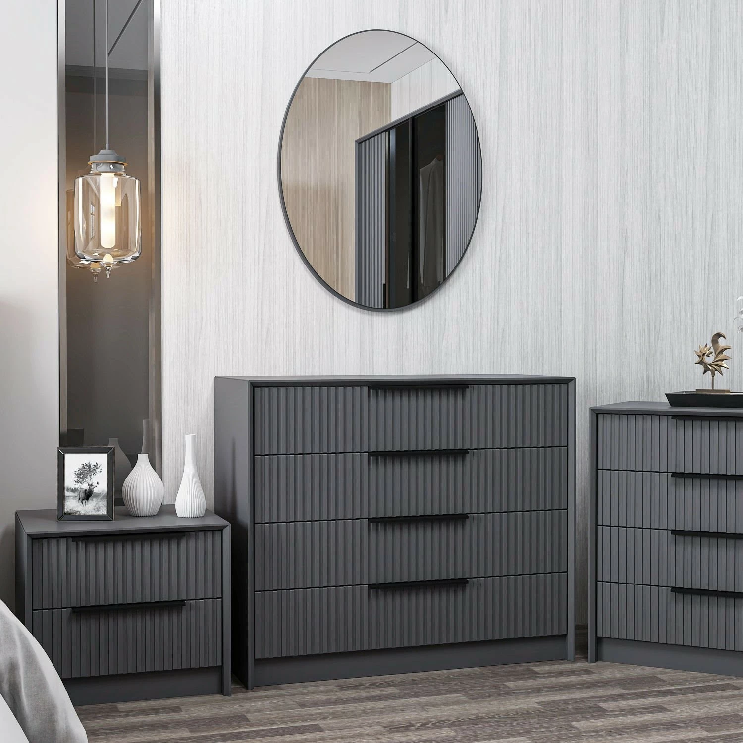 Komodë Hanah Home, Kale Luxe - 4801, ngjyrë antracit