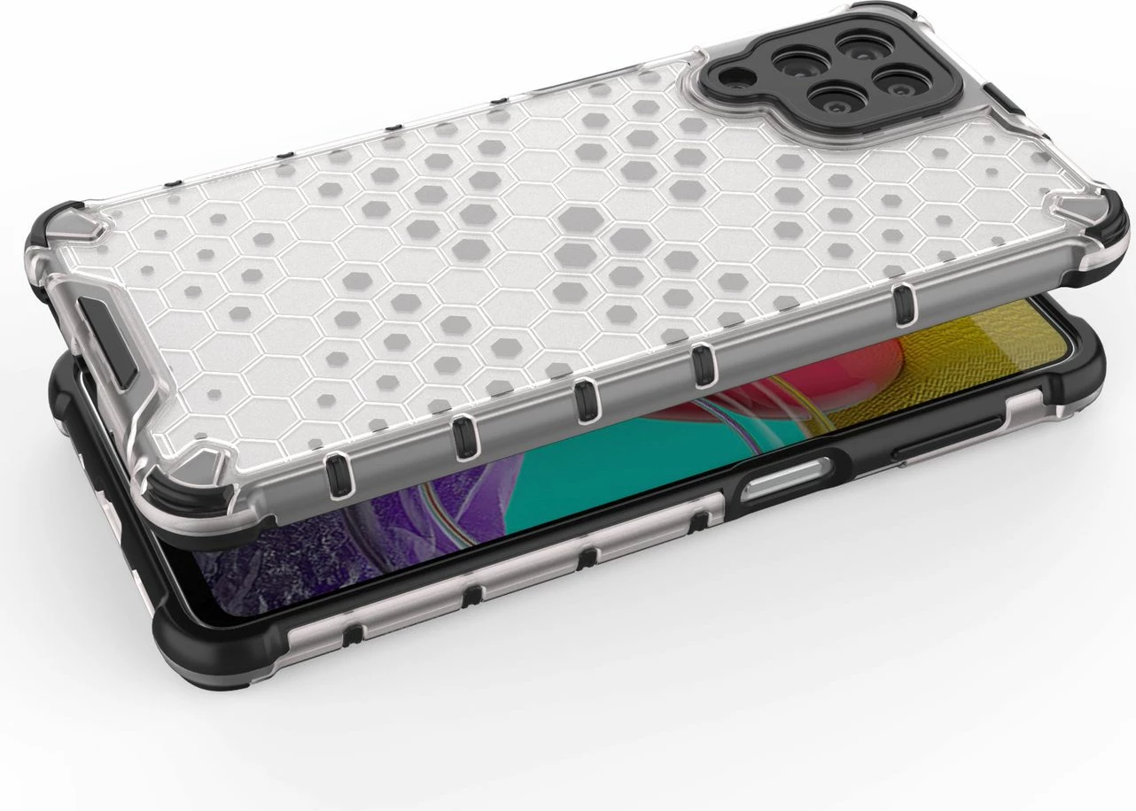 Mbështjellës Hurtel Honeycomb për Samsung Galaxy M53 5G, transparent