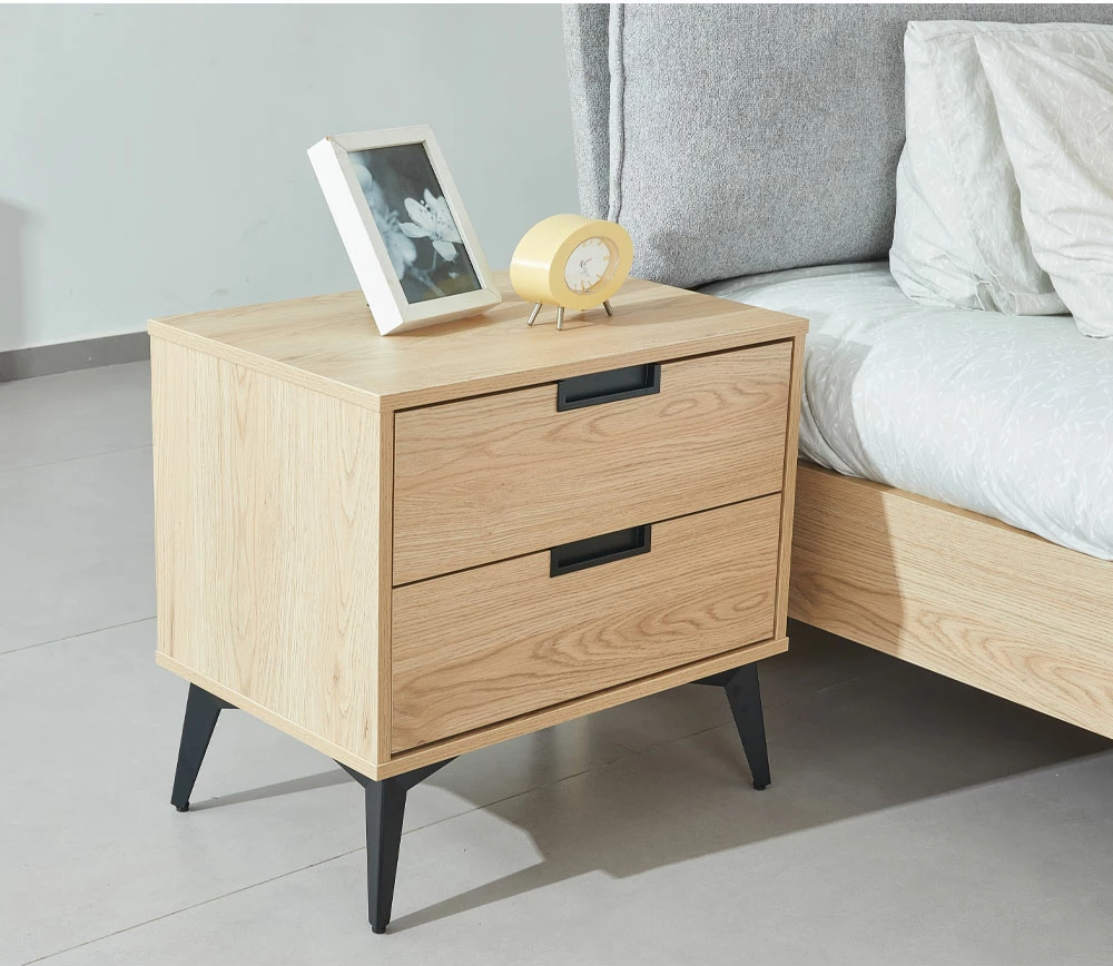 Komodinë NEON me 2 sirtarë, natyrale, 58x39x55