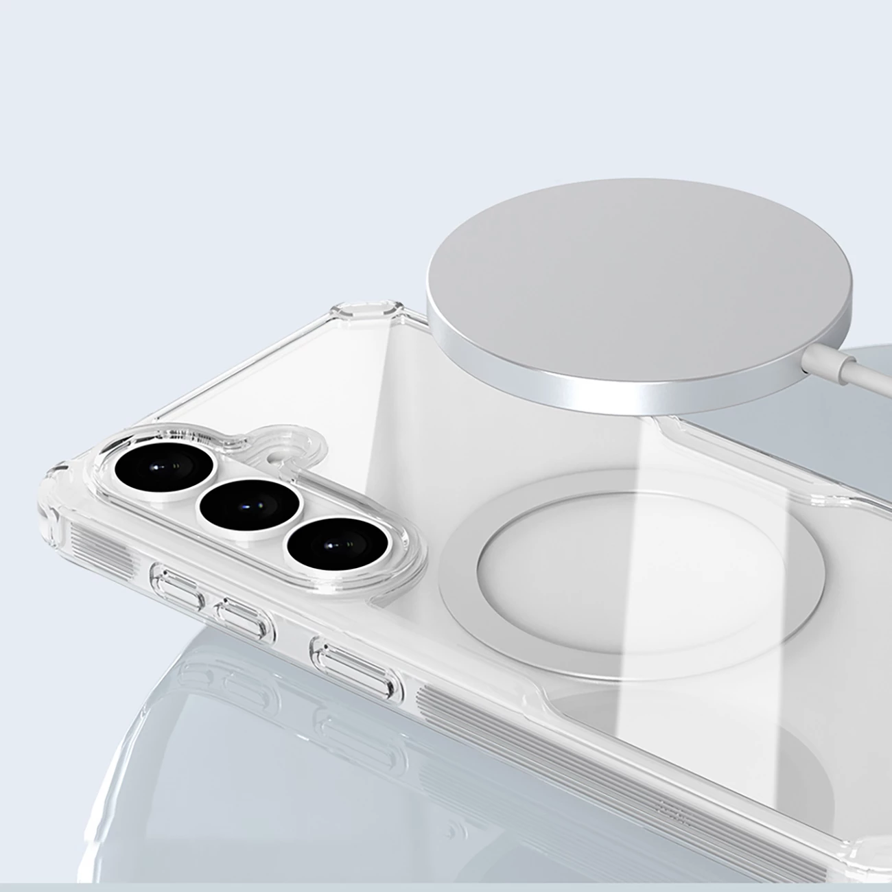 Mbështjellës Nillkin Nature TPU Pro për Samsung Galaxy S26, kompatibil me MagSafe, TPU+PC, gjysmë transparent, bardhë