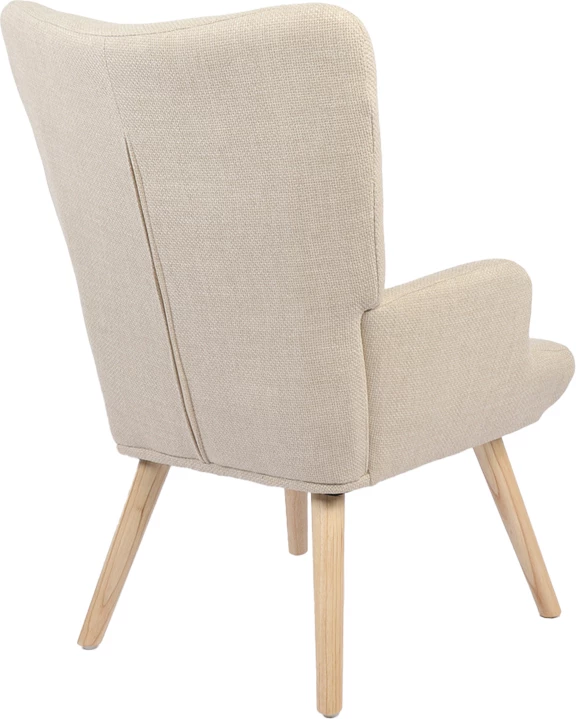Fotel Gerlina, material krem, këmbë ngjyrë natyrale, 71x64x94cm