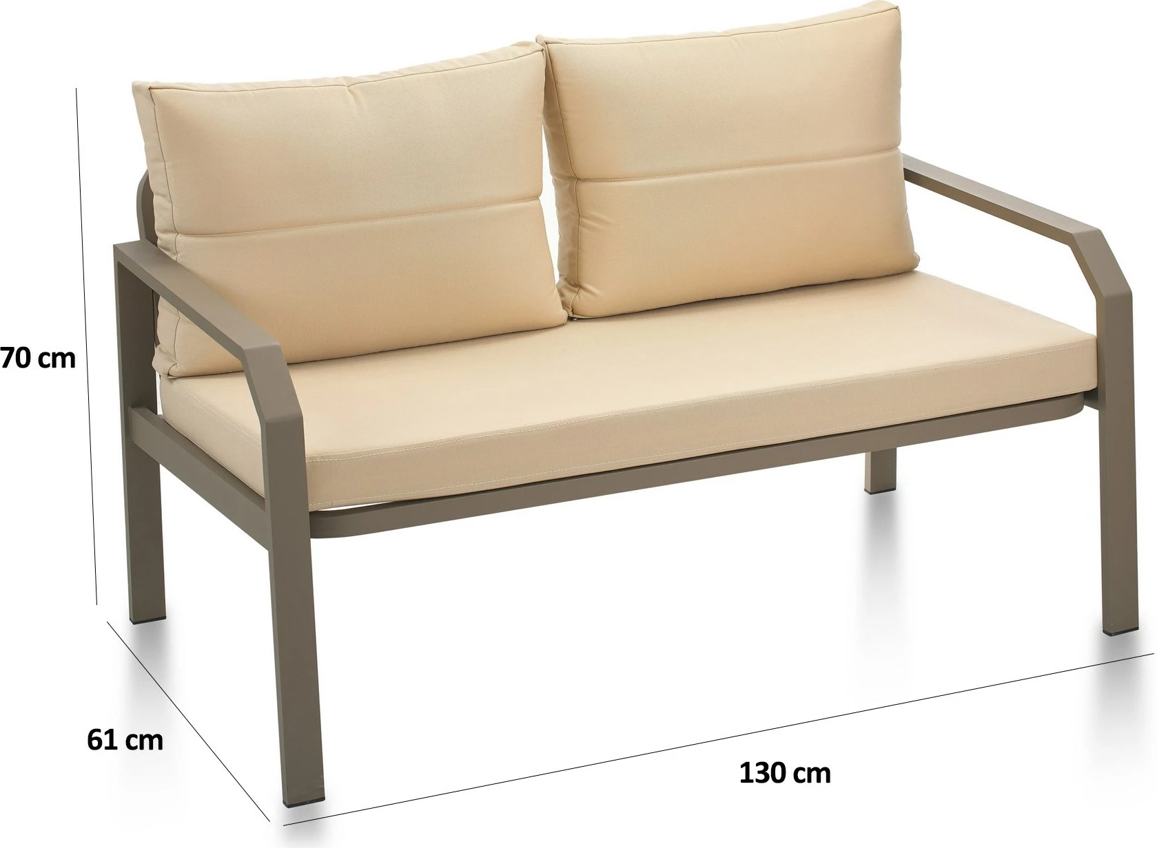 Set lounge për kopsht Arya, kapuçino/krem