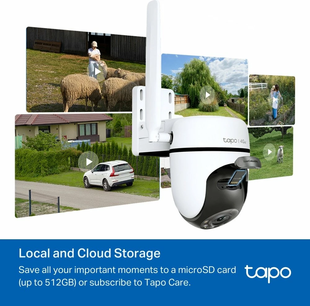 Kamerë sigurie IP TP-Link Tapo C501GW 2MP Full HD 1080p PTZ 4G LTE/WiFi PoE IP66 IR 30m microSD deri 512GB bardhë/zezë