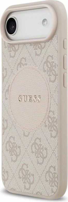 Kapak telefoni Guess 4G Circle Classic Logo MagSafe për iPhone Air, rozë