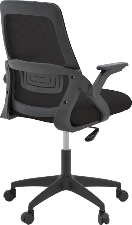 Karrige zyre Reji, material rrjetë dhe pëlhurë, e zezë, 58x60x89-99cm