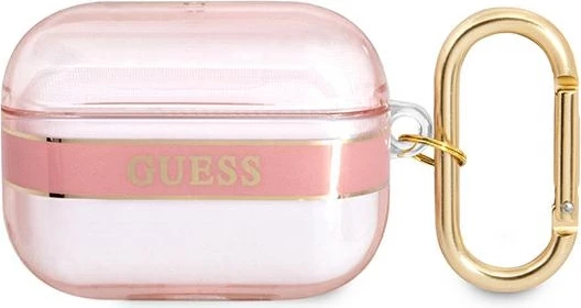 Mbështjellës Guess GUAPHHTSP për AirPods Pro, Strap Collection, rozë