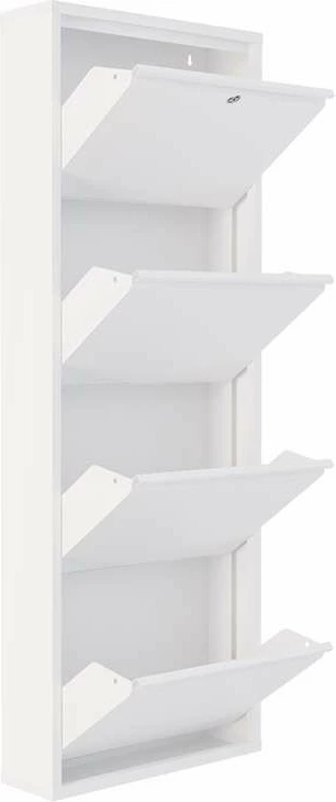 Dollap këpucësh Skye Decor, metal, 4 pjesë, me kyç, e bardhë