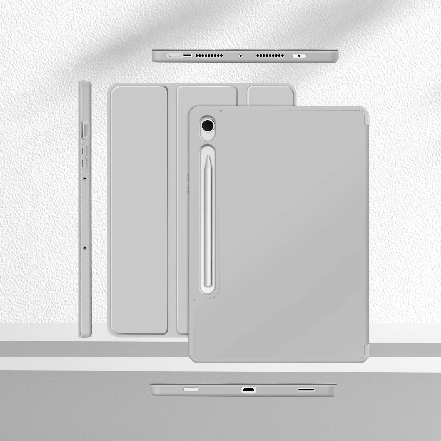 Mbështjellës flip Tech-Protect SmartCase Pen për Samsung Galaxy Tab S9 11.0 / S9 FE / S10 FE / S10 Lite, gri