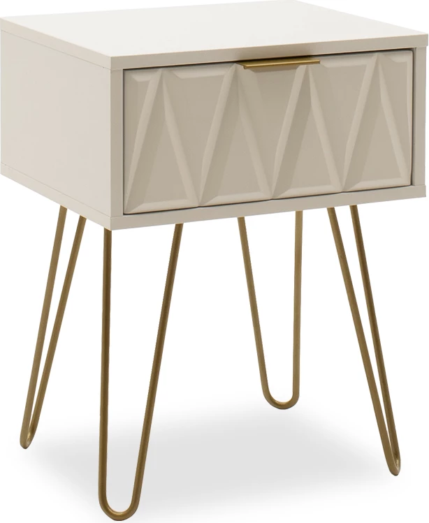 Komodin Isla, ngjyrë bardhë-ari, 42x35x55cm