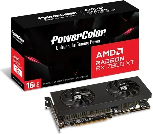 Kartelë grafike PowerColor RX 7800 XT, 16 GB GDDR6, E zezë
