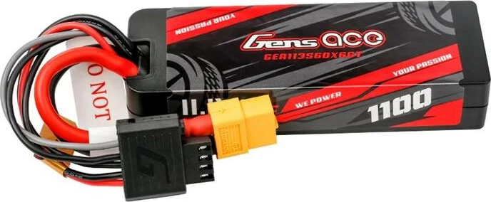 Bateri LiPo Gens ace G-Tech 1100mAh 11.1V 3S1P 60C Hardcase me XT60 plug