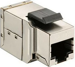 Lidhës inline keystone Cat.6 i mbrojtur EQUIP, RJ-45 femër-femër, 8 copë/set, flat, argjendtë