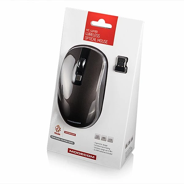 Maus Modecom MC-WM101 1600 DPI USB pa tela, kafe