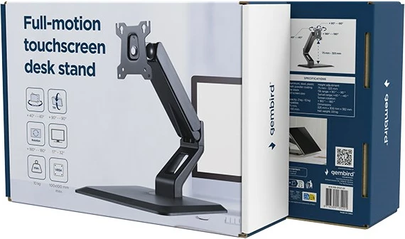 Mbajtëse tavoline për monitor Gembird MS-D1ST-01, 17-32", e zezë